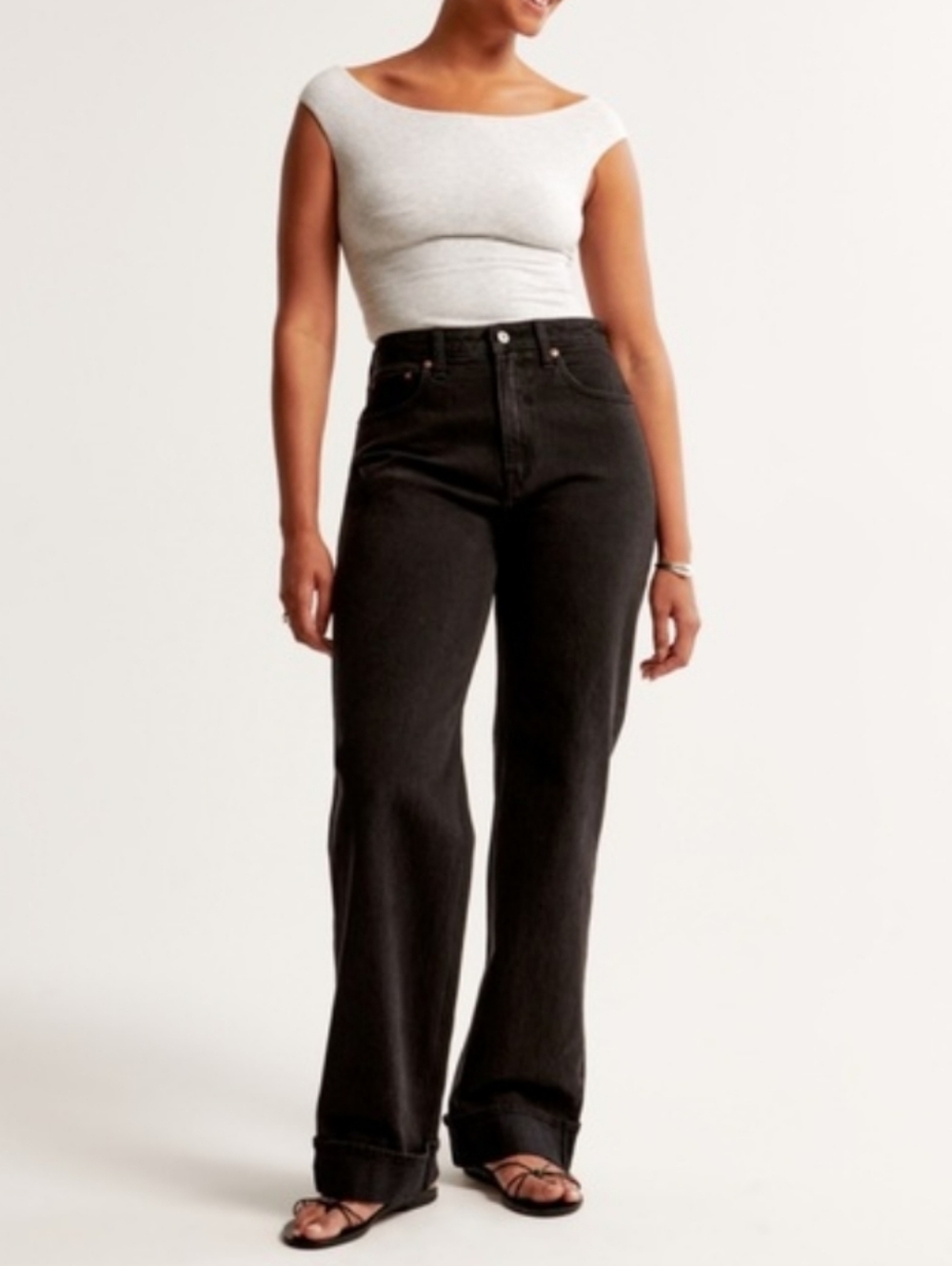 Abercrombie Curve Love 90s Relaxed Jean Raw Hem 27s